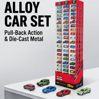Lot de 20 voitures miniatures en alliage moulé sous pression, collection de véhicules de course en métal à rétrofriction pour enfants, cadeau éducatif pour garçons, vente en gros de voitures jouets