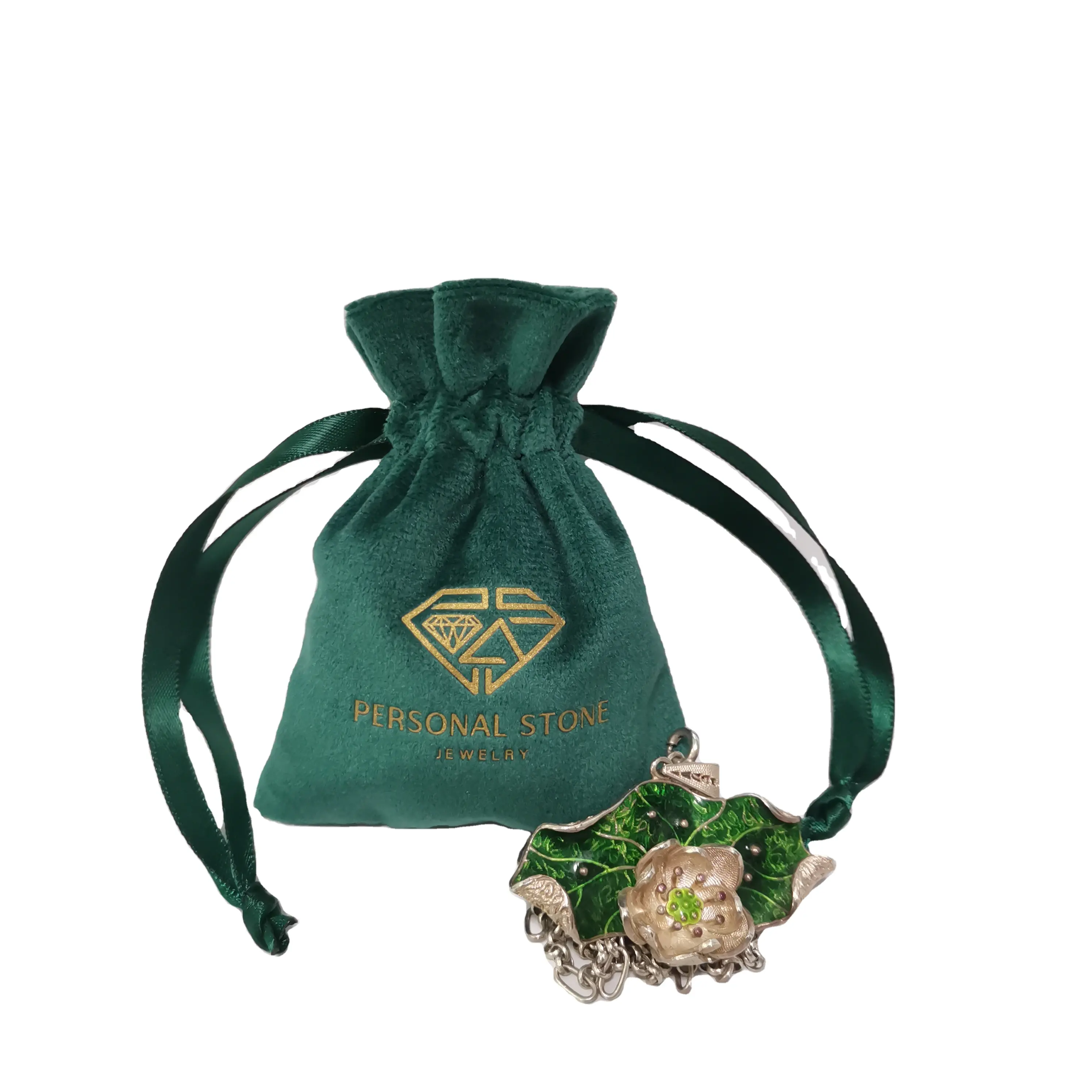 Tas hadiah parfum flanel tas perhiasan Velvet kustom dompet kolor bermerek khusus Gratis sampel MOQ rendah logo kustom