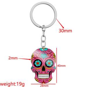 Meilleure vente coloré Halloween fantômes porte-clés en acier inoxydable cadeau promotionnel porte-clés pendentif porte-clés en métal - Product Image 3