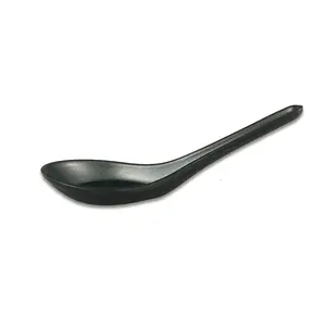 Collection Black Matte Melamine Soup Spoon for Home or Restaurant Kitchen Supply Dishwasher Safe BPA free