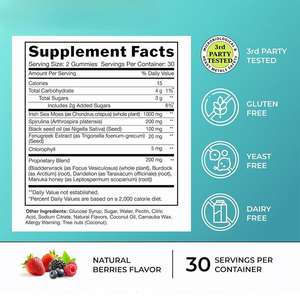 Marque privée de haute qualité Sea Moss Gummy Suppléments à base de plantes Soutien pour les yeux Sea Moss Gummies - Product Image 3