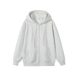 Sweat à capuche surdimensionné à fermeture éclair de qualité streetwear, 450 g, en molleton épais 100 % coton, logo personnalisé, OEM, vente en gros de sweats à capuche à fermeture éclair - Product Image 3