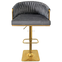 Chaise TUQ de luxe nordique, tabourets de bar réglables avec structure métallique et rotation à 360 degrés pour la maison, le comptoir, l'hôtel et la salle à manger