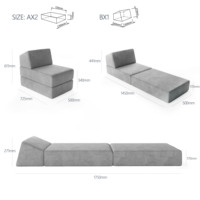 Sofá comprimido de tamaño pequeño 2 en 1 Flip Out Cuddly Sherpa Toddler Couch Sofá convertible Cama Silla para sala de estar