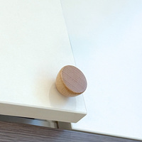 Boutons de meuble en bois massif à trou unique personnalisés, poignées de tiroir en forme de champignon pour armoire, porte de cuisine, poignées en bois naturel