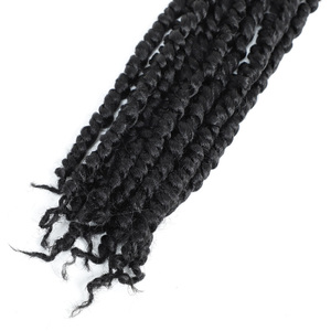 Tresses de cheveux en crochet passion de 18 pouces pour femmes, 20 brins de tressage synthétique en fibre <span class=keywords><strong>haute</strong></span> <span class=keywords><strong>température</strong></span>, tresses nubiennes rebondissantes torsadées - Product Image 5