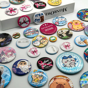 Cadeaux promotionnels, badge en étain rond avec logo personnalisé, badge de nom, badge en tôle personnalisé avec épingle - Product Image 3