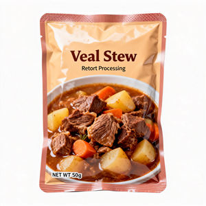 Sachet en aluminium à trois soudures <span class=keywords><strong>de</strong></span> qualité alimentaire personnalisé, étanche et résistant aux hautes températures pour la transformation en récipient sous pression <span class=keywords><strong>de</strong></span> ragoût <span class=keywords><strong>de</strong></span> <span class=keywords><strong>veau</strong></span> - Product Image 1