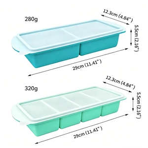 Bac à glaçons en silicone de qualité alimentaire avec couvercle, grande capacité, 4 cavités, bac à glaçons en silicone personnalisé, <span class=keywords><strong>moule</strong></span> sans BPA - Product Image 6
