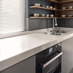 Encimera de Cocina de Piedra Artificial de Diseño Moderno, Superficie Sólida, Color Mármol Gris, Corte a Medida, Diseño de Modelo 3D - Product Image 3