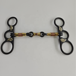 <strong>Horse</strong> Bit Western Style Joint Copper Snaffle Lightweight <strong>Horse</strong> Snaffle Bit Carbon Steel Bit with Engraved Silver Oak Leaf Cheeks - Product Image 1