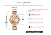 CURREN 9004 Montre élégante à quartz pour femme avec cadran de 30mm et bracelet en acier inoxydable incrusté de diamants, chiffres romains simples, résistante à l'eau