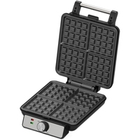 Wndseven Machine à gaufres à 4 tranches 1200W Machine électrique à sandwich pour le petit-déjeuner avec gaufrier à plaques en option