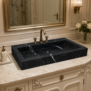 อ่างล้างมือหินอ่อน Nero Marquina - Product Image 1
