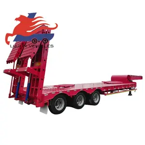 Zware Apparatuur Transport Mafi Lage Chassis Flatbed Oplegger Te Koop