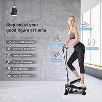 Wellshow sports Stepper for Exercise Mini Stepper Machine avec bandes de résistance avec moniteur LCD Mini vélo d'exercice