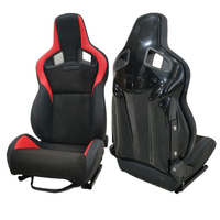 1039R Sport-Schalensitze für Rennwagen, 2 Stück, Schwarzes PVC-Leder mit Doppelschiebern, Universelle Modifizierte Autositze