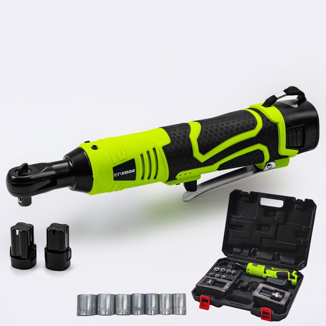 18V Li-ion 2.0Ah Industrial & DIY Cordless Battery-Powered Ratcheting Socket Wrench Set Electric Mini Ratchet 280N.m Max Torque
