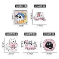 Mignon dessin animé rose chat émail broche créatif Animal mode lunettes de soleil coeur épinglette Badge sac à dos bijoux cadeau pour un ami