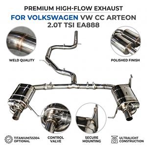 ระบบท่อไอเสียแบบ Catback พร้อมวาล์ว Vortex SS304 สำหรับรถยนต์ Volkswagen VW CC Arteon 2.0T TSI EA888 ปี 2019-2024 ชุดระบบปรับแต่งแบบติดตั้งได้โดยตรง - Product Image 1