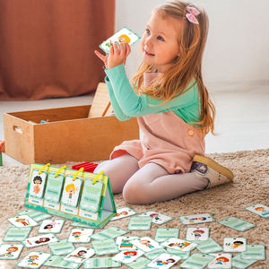 Leermiddelen voor kinderen Klaslokaal Vroeg leermiddelen 96 stuks Cognitief Wat doe ik? Educatieve kaarten Flip-over - Product Image 4