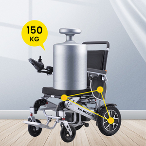 Fauteuil roulant électrique portable en alliage d'aluminium KSM-606, moteur stable 500W/600W/700W, pliable, équipement de réadaptation - Product Image 5