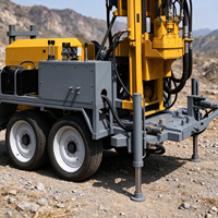 Foreuse hydraulique sur roues pour puits d'eau, machine de forage de 300 m, diamètre max. de forage 400 mm, foreuse diesel