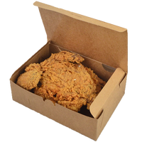 Contenants alimentaires jetables écologiques en papier kraft pour poulet frit, sushis, frites et desserts - Emballage à clapet avec pelliculage mat