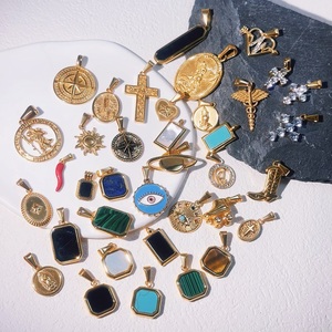 Vintage Plage Charme Soleil Pendentif Or Personnalisé Étoile Du Nord Boussole Charme En Acier Inoxydable Aile Caducée Pendentif Bijoux En Gros - Product Image 1