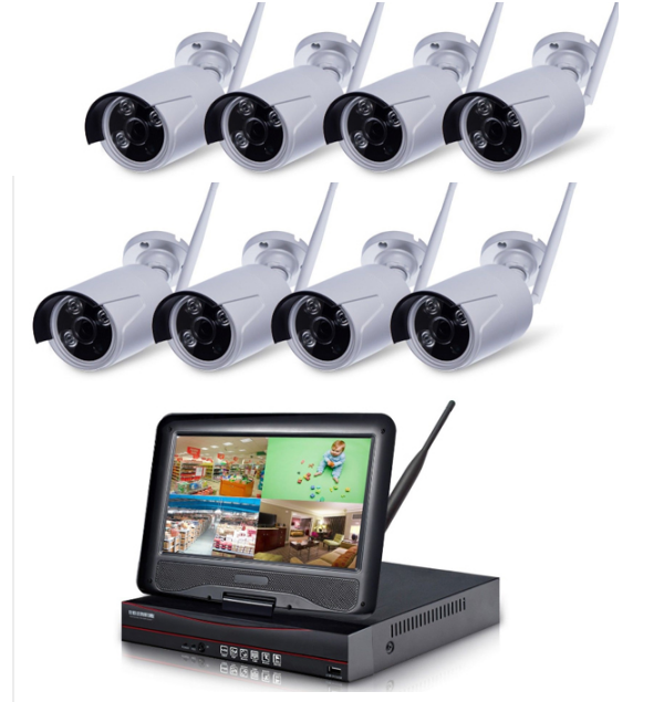8CHs 3MP Wi-Fi NVR with 10.1 Inch CCTV System In-Stock Home Security Camera for Indoor/Outdoor Wireless Night Vision IP Network