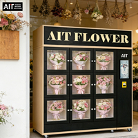 Distributeur automatique de bouquets de fleurs de luxe AIT, kiosque réfrigéré avec écran tactile, graphismes personnalisés, gestion basée sur le cloud