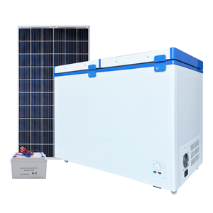 Congélateur <span class=keywords><strong>solaire</strong></span> commercial 268L à double porte AC/DC <span class=keywords><strong>12V</strong></span> 24V 110V 220V, type coffre, 9,5 pi³ pour restaurant, supermarché, magasin - Product Image 1