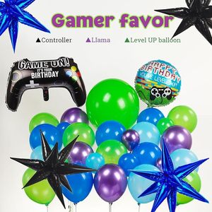Kit de guirlande de ballons sur le <span class=keywords><strong>thème</strong></span> des <span class=keywords><strong>jeux</strong></span> <span class=keywords><strong>vidéo</strong></span> avec poignée Ballon étoile en mylar pour décorations de fête d'<span class=keywords><strong>anniversaire</strong></span> sur le <span class=keywords><strong>thème</strong></span> des <span class=keywords><strong>jeux</strong></span> <span class=keywords><strong>vidéo</strong></span> - Product Image 4