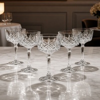 Verre à dessert coupe diamantée 265 ml, bol à pied cannelé, verre à cocktail transparent, verre de service pour café, restaurant, mariage