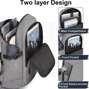 Sac à dos d'extérieur <span class=keywords><strong>Lounge</strong></span> <span class=keywords><strong>Fly</strong></span> personnalisé pour homme imperméable et léger en toile et cuir avec accès USB aspect lavé - Product Image 3