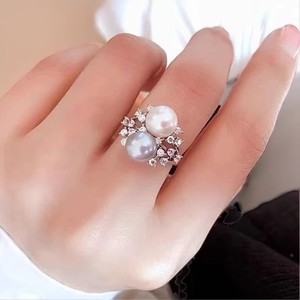 WENCHI 11700 DIY Accessory S925 Silver <b>Ring</b> Empty Holder <b>11</b>-13mm Round for Loose Pearls - Product Image 2