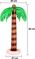 Lot de 2 palmiers gonflables de 35 pouces, cocotiers pour la plage estivale, décoration de fête d'anniversaire hawaïenne, accessoire photo