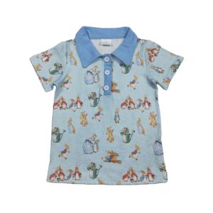 เสื้อโปโลเด็กชายแขนยาวคอกลมพิมพ์ลายกระต่ายดีไซน์ใหม่ RTS สำหรับเทศกาลอีสเตอร์ ระบายอากาศได้ดี ไซส์ใหญ่ ขายส่ง - Product Image 1