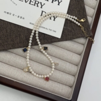 Hot New Female Clavicule Collier Or Rhodium Plaqué avec Sexy Perlé Conception Couleur Zircon Perle Motif Géométrique Style À La Mode