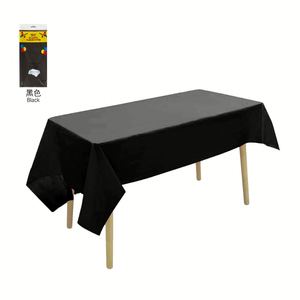 Disposable <b>Plastic</b> <b>Tablecloths</b> - Solid Color PE Aluminum Film Table Covers, Oil-Proof Party & Event Promo Giveaways - Product Image 2