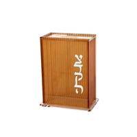 Boîte à tzedaka en lucite ondulée ambre, Judaïca juive personnalisée RAY YI