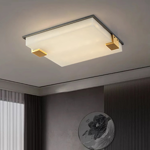 Laiton <span class=keywords><strong>pince</strong></span> plafonnier décoration salon chambre cuivre lustre lumière albâtre gâteau marbre plafonniers - Product Image 3