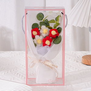 Hand Knitted Yarn Flower Bouquet <b>Box</b> Daisy Flower Valentine Teachers Day <b>Gift</b> Wholesale - Product Image 6