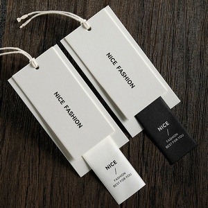 Étiquettes de vêtements sur mesure haut de gamme pour hommes et <span class=keywords><strong>femmes</strong></span>, étiquettes en papier épais, marques personnalisées, modèle 0422 - Product Image 2