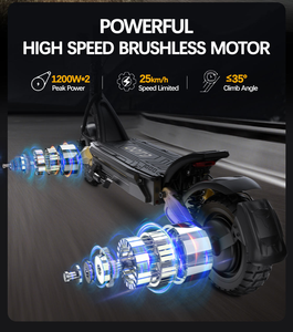 Entrepôt UE OOTD D30 250W Trottinette électrique à double moteur à suspension pliable rapide, trottinette électrique, skateboard électrique, electrico - Product Image 2