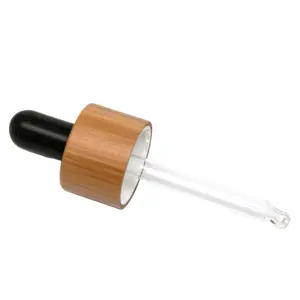 Venta al por mayor 18mm <span class=keywords><strong>de</strong></span> bambú tapa cuentagotas tapa para botella <span class=keywords><strong>de</strong></span> aceite esencial - Product Image 1
