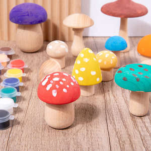 2026 Mainan Kayu Simulasi Menggambar Jamur Permainan Edukasi Seni Kerajinan & Melukis DIY untuk Anak-Anak - Product Image 6