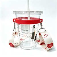 Support de tasse en silicone personnalisé avec logo, antidérapant, sangle réglable, écologique, pour voyage, campus, shopping, gourde