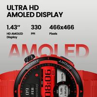 Reloj Inteligente Ares 3 Plus AMOLED de 1.43 Pulgadas 466x466 Píxeles con Brújula, Correa de Silicona, Monitor de Frecuencia Cardíaca, Monitor de Sueño, GPS, Magnético, IP68