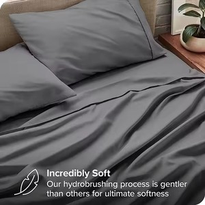 Vente en gros bon marché Queen Size microfibre douce 4 pièces draps plats ensembles de literie - Product Image 3